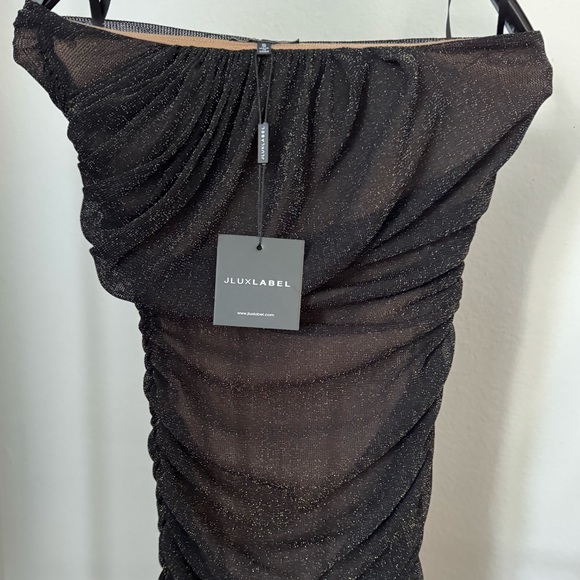 🎄 🎄🎁 JLUXLABEL Black with soft gold Strapless Dress is very stylish - Picture 4 of 14